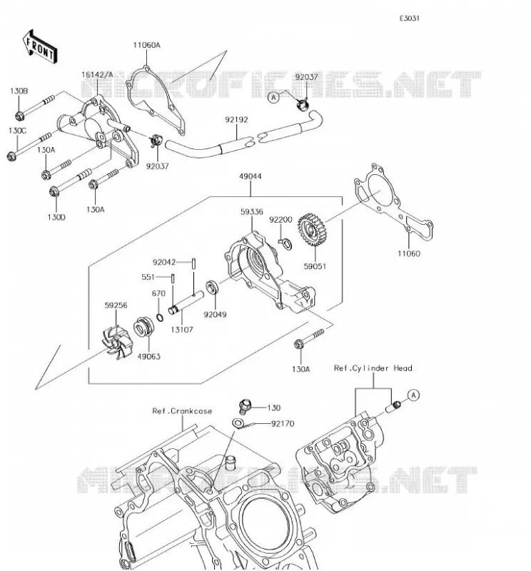 WATER PUMP Kawasaki SSV 620 2018 MULE 4000  KAF620PJF
