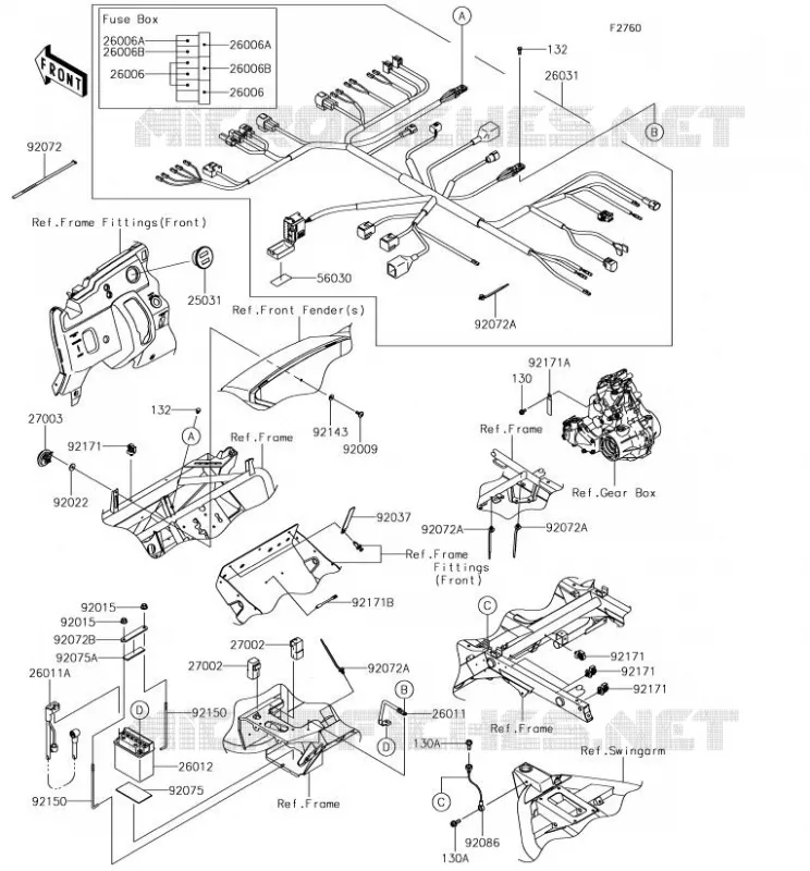 CHASSIS ELECTRICAL EQUIPMENT Kawasaki SSV 400 2018 MULE SX  KAF400NJF