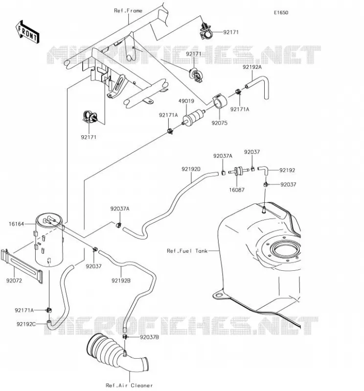 FUEL EVAPORATION SYSTEM Kawasaki SSV 400 2018 MULE SX  KAF400NJF