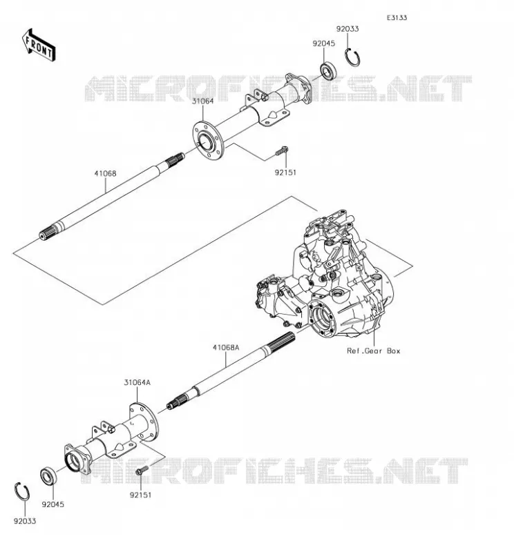 REAR AXLE Kawasaki SSV 400 2018 MULE SX  KAF400NJF