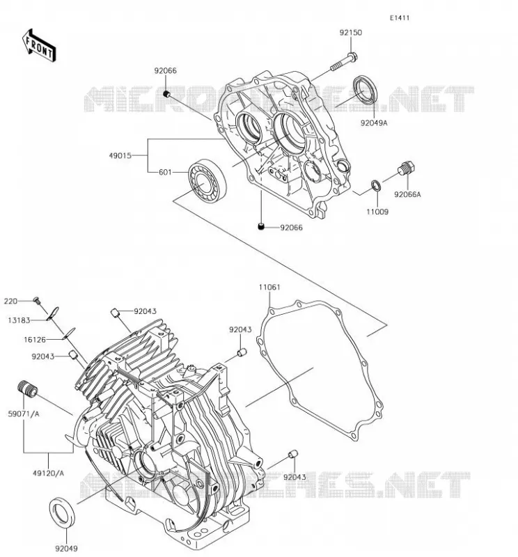 CRANKCASE(S) Kawasaki SSV 400 2018 MULE SX  KAF400NJF