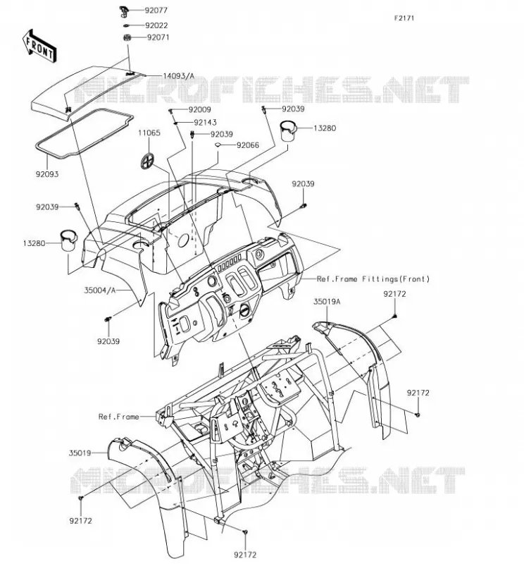 FRONT FENDER Kawasaki SSV 400 2018 MULE SX  KAF400NJF