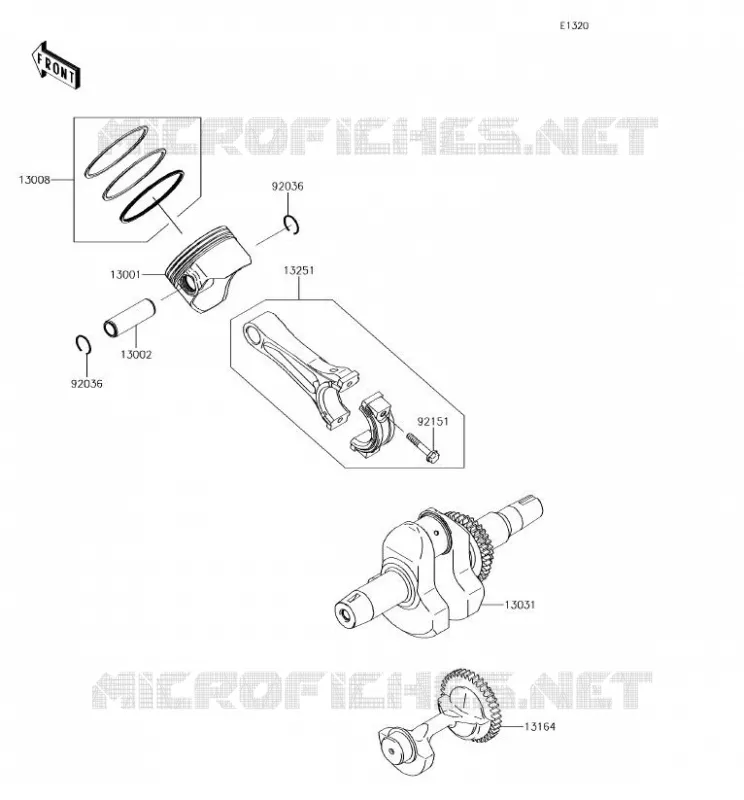 CRANKSHAFT - PISTON Kawasaki SSV 400 2018 MULE SX  KAF400MJF