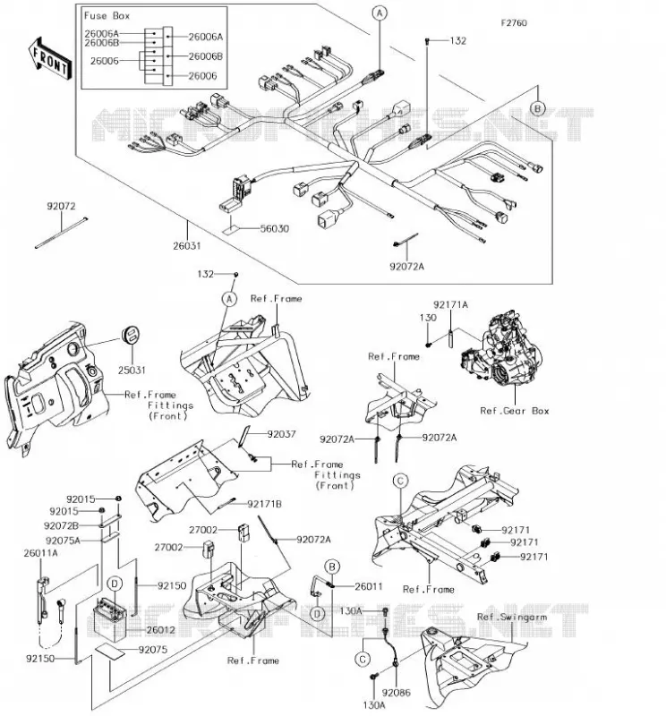 CHASSIS ELECTRICAL EQUIPMENT Kawasaki SSV 400 2018 MULE SX 4X4  KAF400KJF