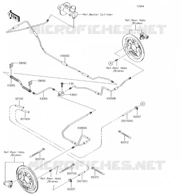 REAR BRAKE PIPE Kawasaki SSV 400 2018 MULE SX 4X4  KAF400KJF