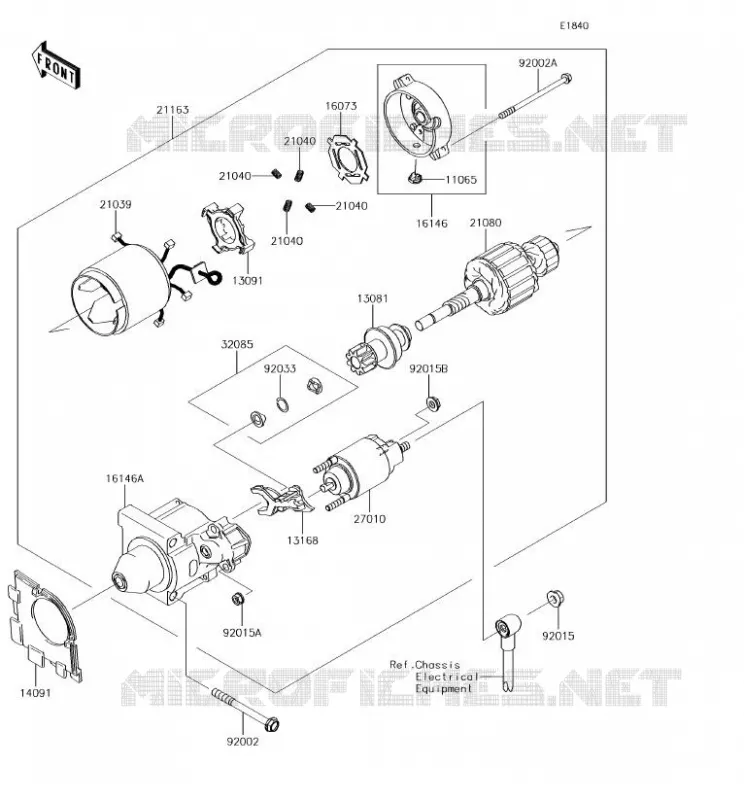 STARTER MOTOR Kawasaki SSV 400 2018 MULE SX 4X4  KAF400HJF
