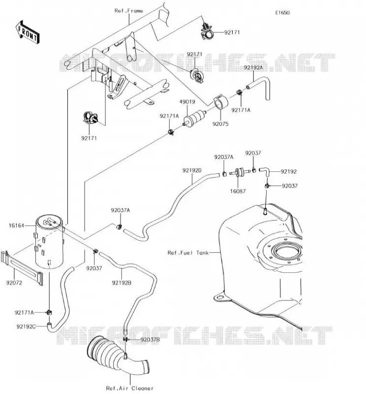 FUEL EVAPORATION SYSTEM Kawasaki SSV 400 2018 MULE SX 4X4  KAF400HJF
