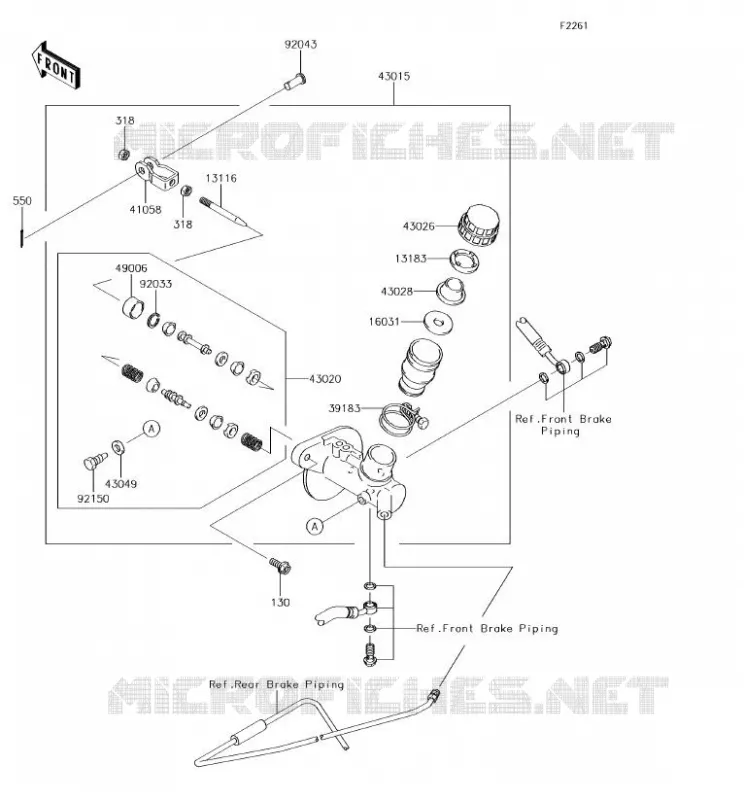 MASTER CYLINDER Kawasaki SSV 400 2018 MULE SX 4X4  KAF400HJF