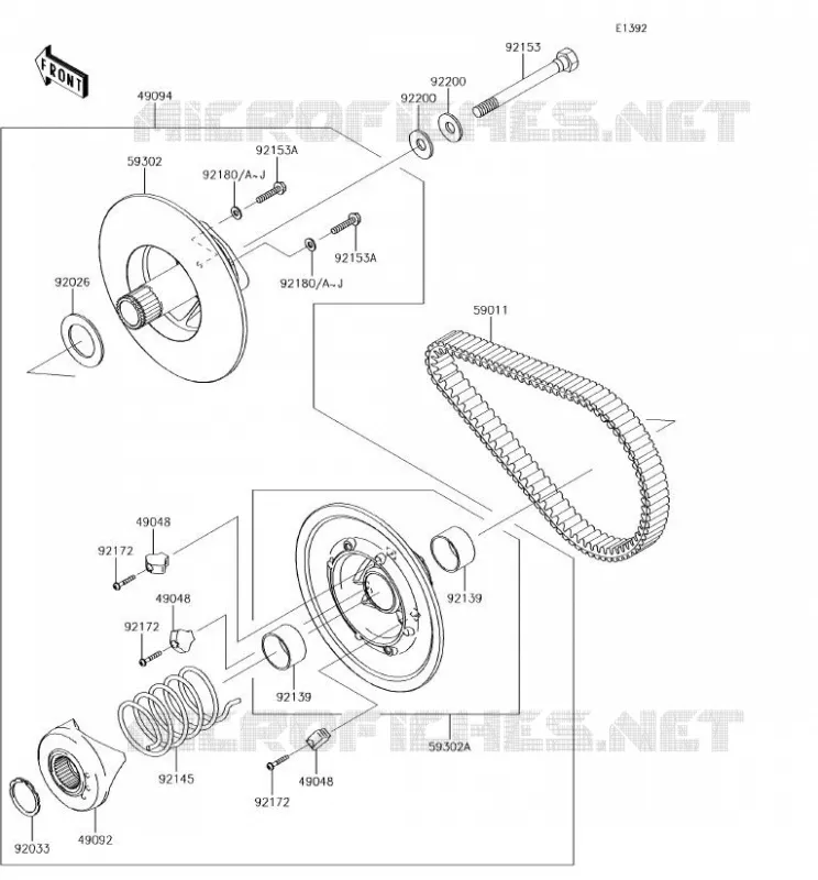 DRIVE CONVERTER - BELT Kawasaki SSV 400 2018 MULE SX 4X4  KAF400HJF
