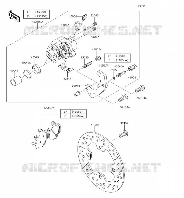 FRONT BRAKE Kawasaki SSV 1000 2018 MULE PRO-DX  KAF1000EJF