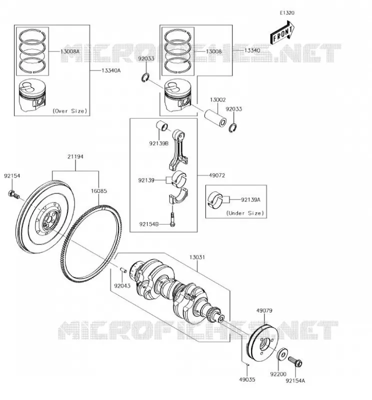 CRANKSHAFT - PISTON Kawasaki SSV 1000 2018 MULE PRO-DX  KAF1000EJF