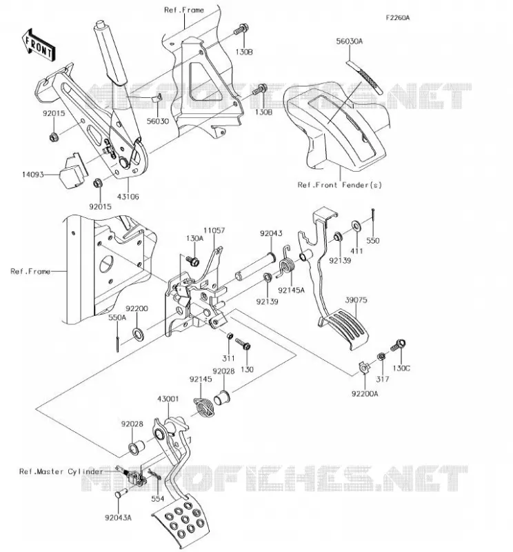 BRAKE PEDAL Kawasaki SSV 1000 2018 MULE PRO-DX  KAF1000EJF