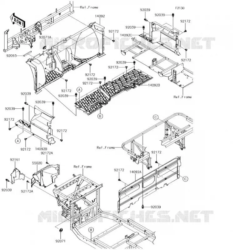 FRAME PARTS(AVANT) Kawasaki SSV 1000 2018 MULE PRO-DX  KAF1000EJF