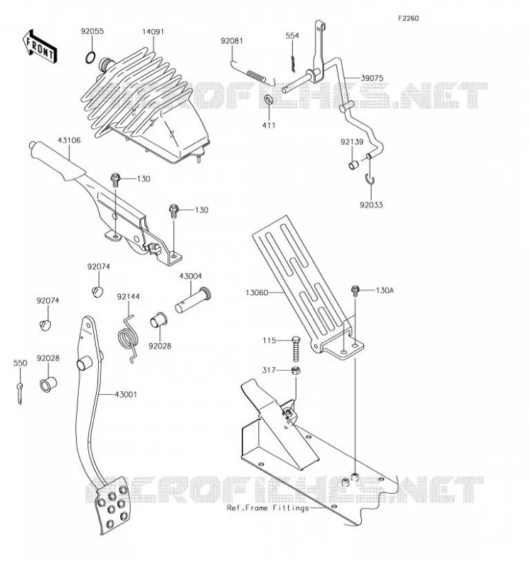 BRAKE PEDAL - THROTTLE LEVER Kawasaki SSV 620 2018 MULE 4010 TRANS 4X4  KAF620XJF