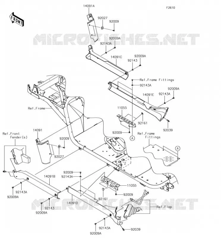 SIDE COVERS - CHAIN COVER Kawasaki SSV 620 2018 MULE 4010 TRANS 4X4  KAF620XJF