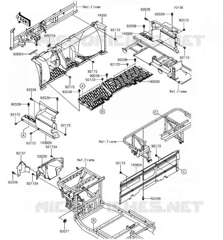 FRAME PARTS(AVANT) Kawasaki SSV 820 2018 MULE PRO-FXT  KAF820AJF