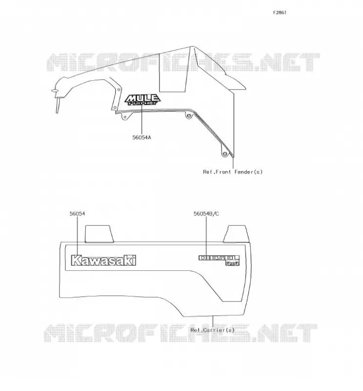 STICKER Kawasaki SSV 1000 2018 MULE PRO-DXT  KAF1000AJF