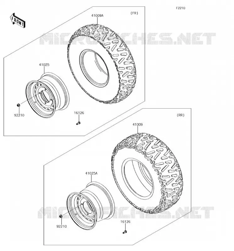 WHEELS - TIRES Kawasaki SSV 800 2018 TERYX 4  KRT800HJF