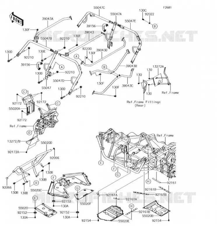 PROTECTION - CHASSIS CAB Kawasaki SSV 800 2018 TERYX 4  KRT800GJF