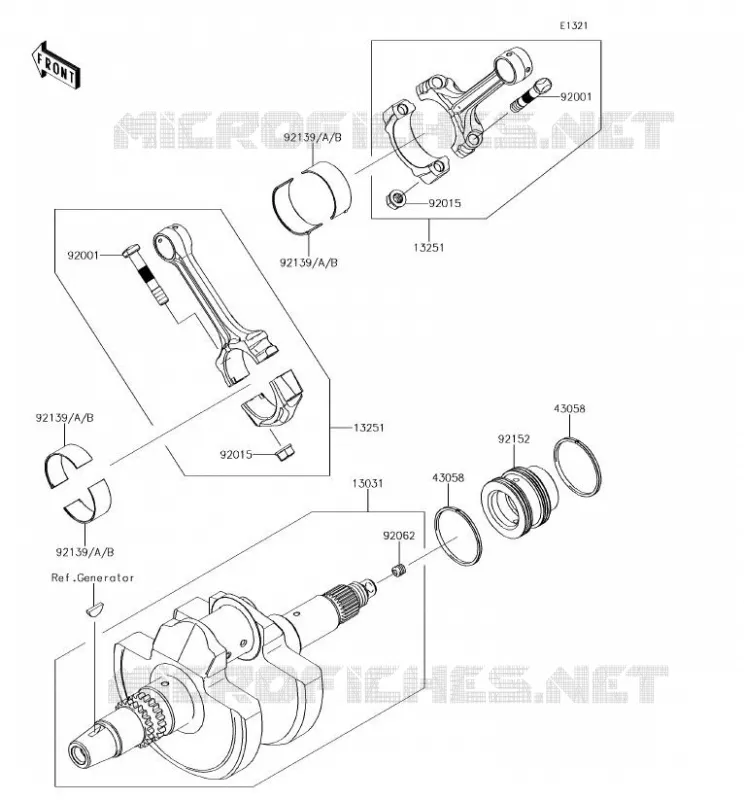 CRANKSHAFT Kawasaki SSV 800 2018 TERYX  KRF800GJF