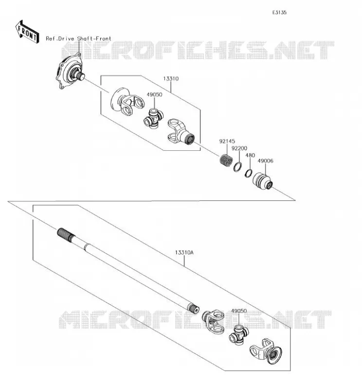 DRIVE SHAFT(H&Eacute;LICE) Kawasaki SSV 800 2018 TERYX  KRF800GJF