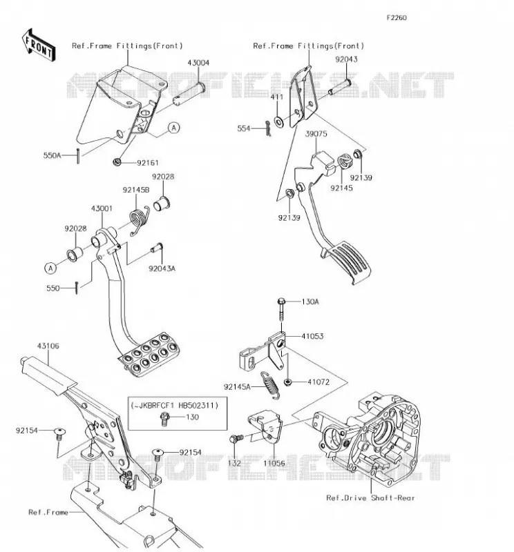 BRAKE PEDAL - THROTTLE LEVER Kawasaki SSV 800 2018 TERYX  KRF800FJF
