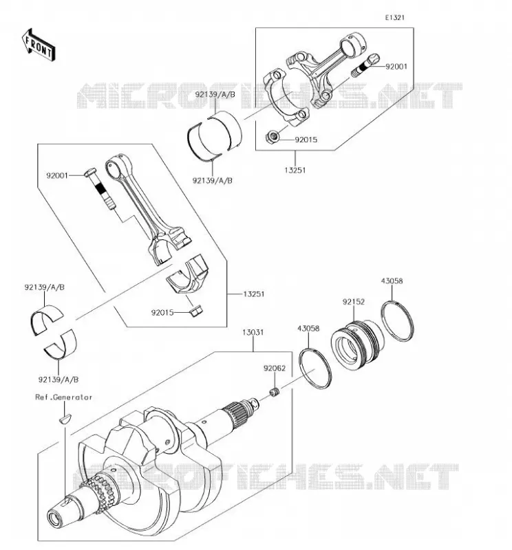 CRANKSHAFT Kawasaki SSV 800 2018 TERYX  KRF800FJF