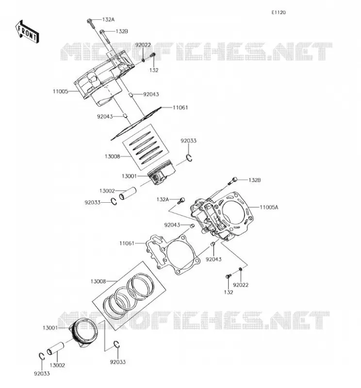 CYLINDER - PISTON  Kawasaki SSV 800 2018 TERYX  KRF800FJF