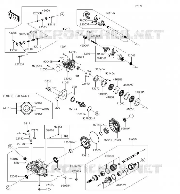 DRIVE SHAFT(ARRI&Egrave;RE) Kawasaki SSV 800 2018 TERYX  KRF800FJF