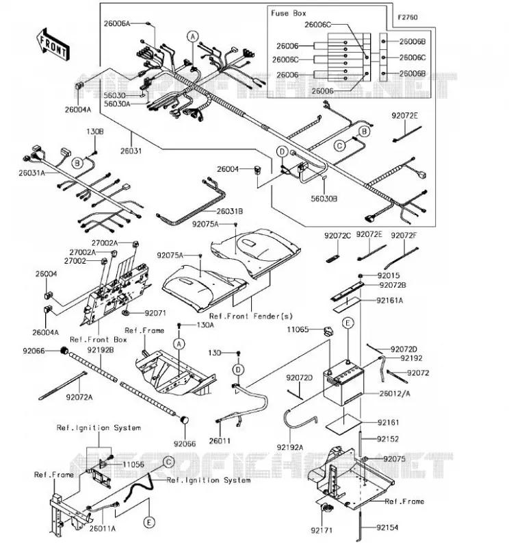 CHASSIS ELECTRICAL EQUIPMENT Kawasaki SSV 820 2018 MULE PRO-FXT  KAF820BJF