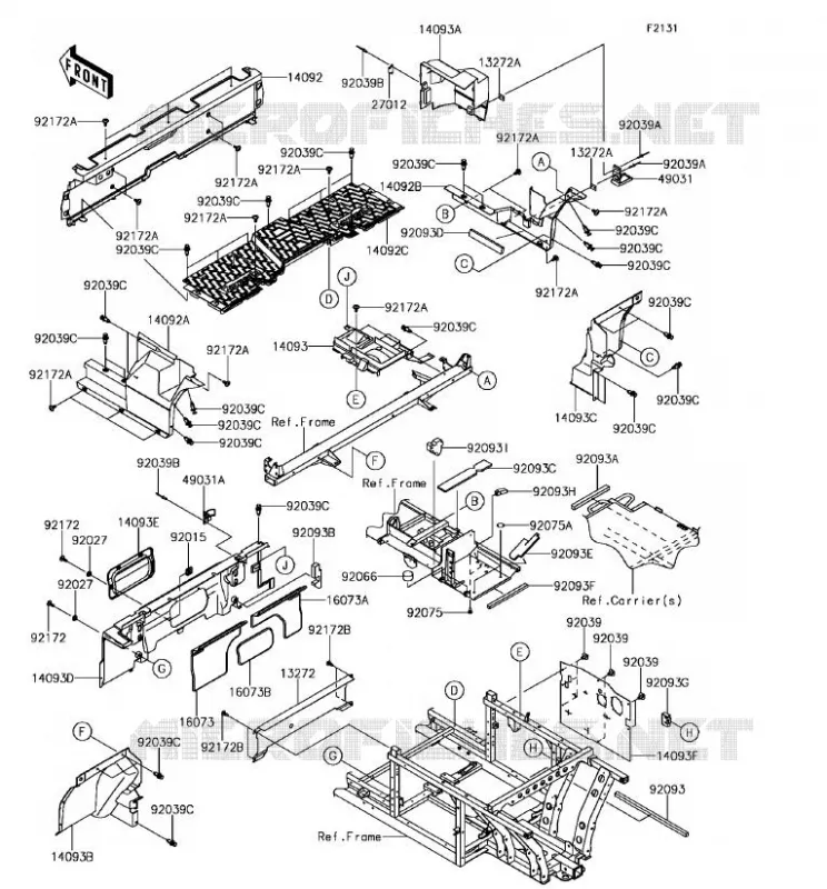 FRAME PARTS(ARRI&Egrave;RE) Kawasaki SSV 820 2018 MULE PRO-FXT  KAF820BJF