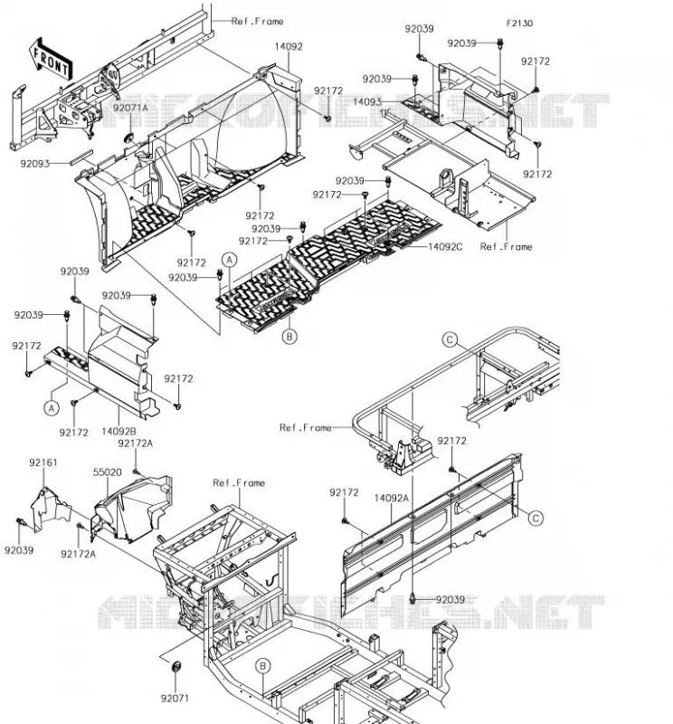 FRAME PARTS(AVANT) Kawasaki SSV 820 2018 MULE PRO-FXR  KAF820KJF