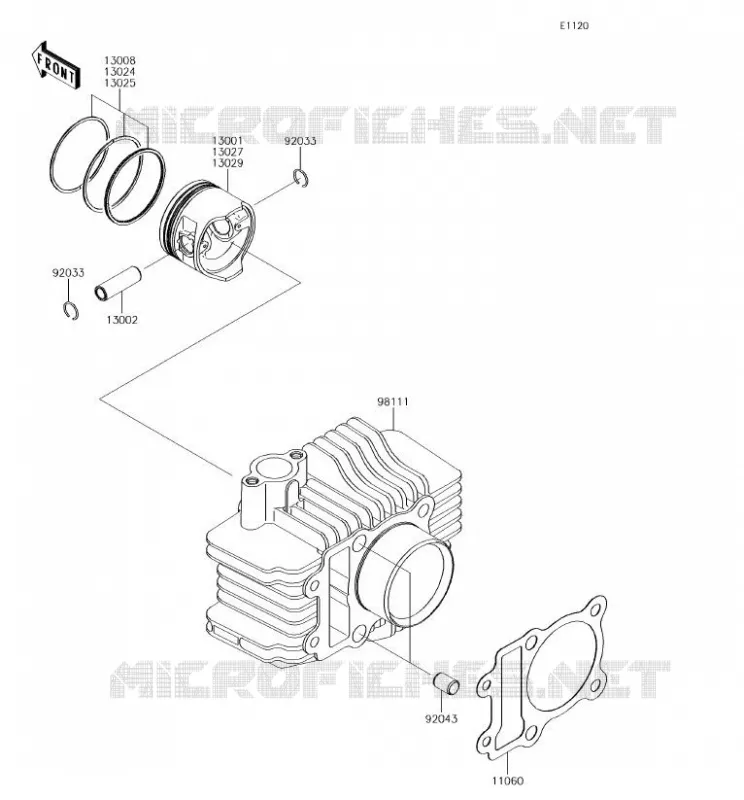 CYLINDER - PISTON  Kawasaki TOUT-TERRAIN 110 2018 KLX110  KLX110CJF