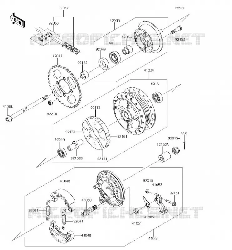 REAR HUB Kawasaki TOUT-TERRAIN 110 2018 KLX110  KLX110CJF