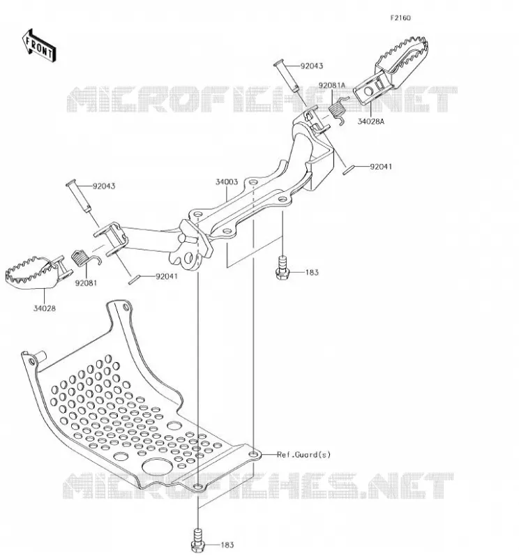 FOOTREST Kawasaki TOUT-TERRAIN 110 2018 KLX110  KLX110CJF