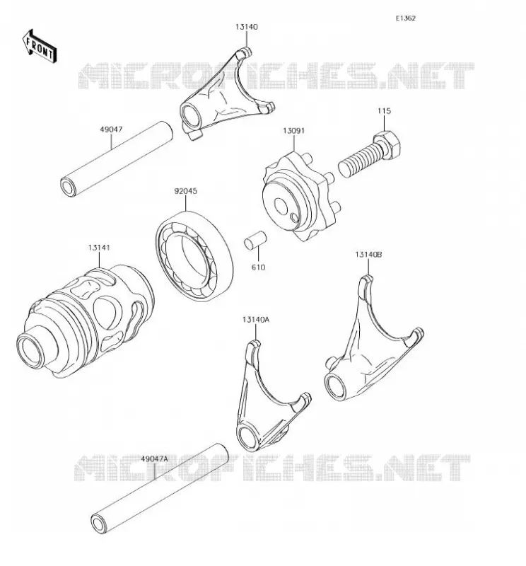 GEAR CHANGE DRUM - SHIFT FORKS Kawasaki TOUT-TERRAIN 85 2018 KX85-II  KX85DJF