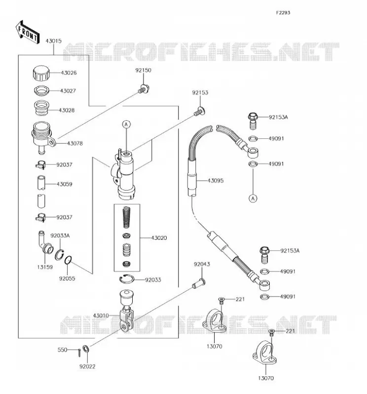 REAR MASTER CYLINDER Kawasaki TOUT-TERRAIN 85 2018 KX85-II  KX85DJF