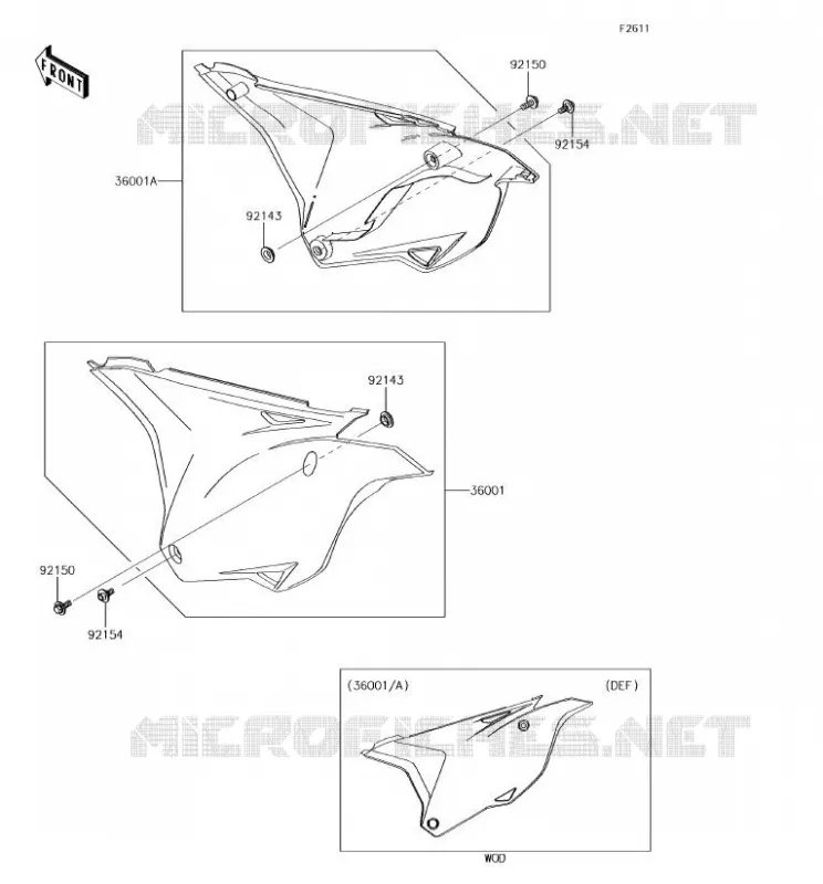 SIDE COWLING Kawasaki TOUT-TERRAIN 85 2018 KX85-II  KX85DJF