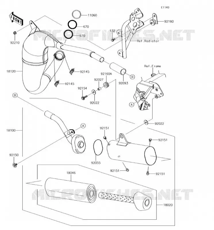 EXHAUST Kawasaki TOUT-TERRAIN 85 2018 KX85  KX85CJF