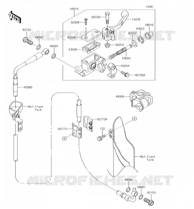 FRONT MASTER CYLINDER Kawasaki TOUT-TERRAIN 85 2018 KX85  KX85CJF