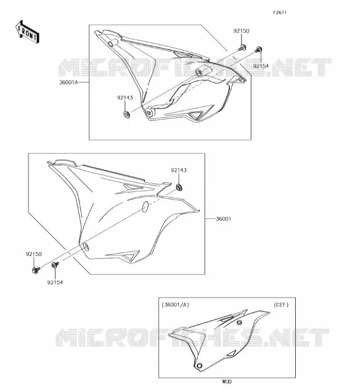 SIDE COWLING Kawasaki TOUT-TERRAIN 85 2018 KX85  KX85CJF