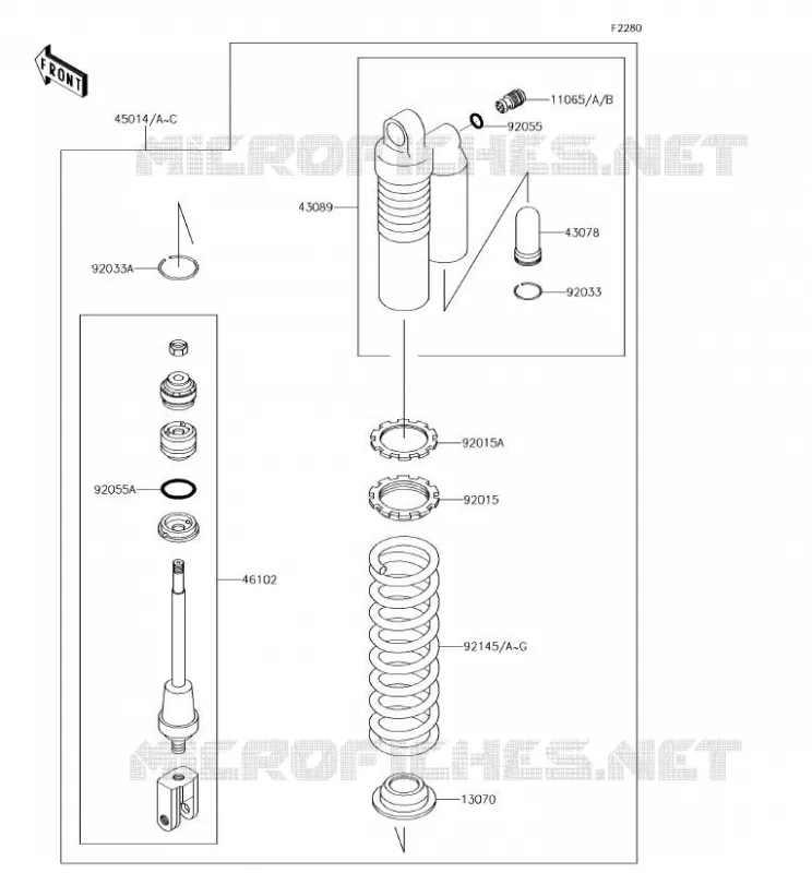 SUSPENSION - SHOCK ABSORBER Kawasaki TOUT-TERRAIN 85 2018 KX85  KX85CJF