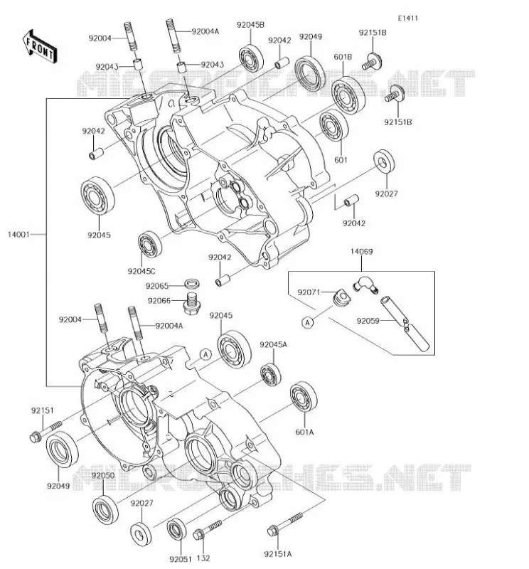 CRANKCASE(S) Kawasaki TOUT-TERRAIN 65 2018 KX65  KX65AJF