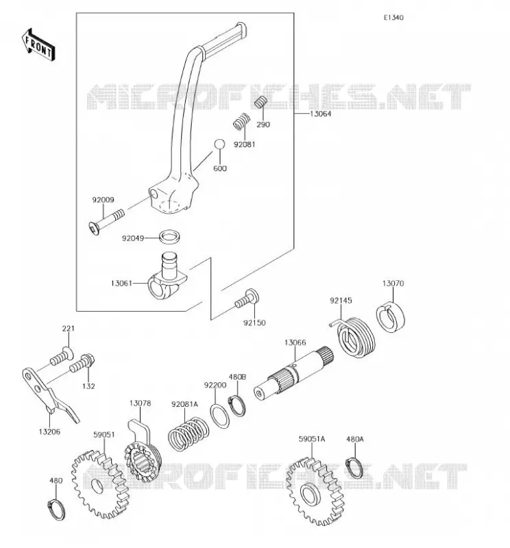 KICK STARTER Kawasaki TOUT-TERRAIN 65 2018 KX65  KX65AJF