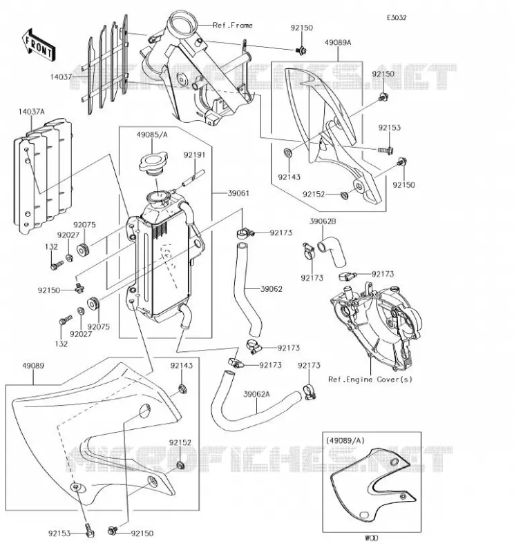 RADIATOR Kawasaki TOUT-TERRAIN 65 2018 KX65  KX65AJF
