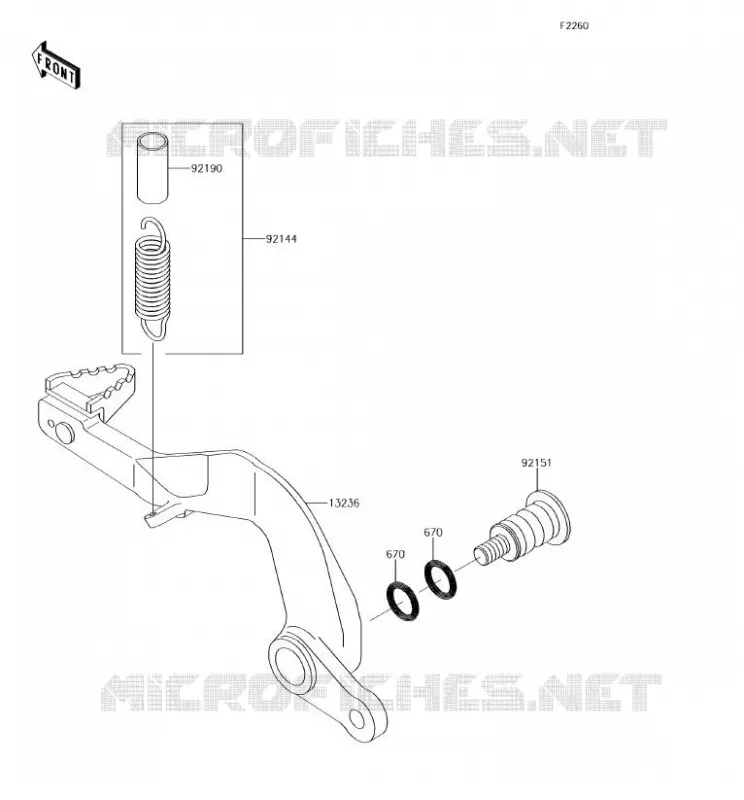 BRAKE PEDAL Kawasaki TOUT-TERRAIN 100 2018 KX100  KX100FJF