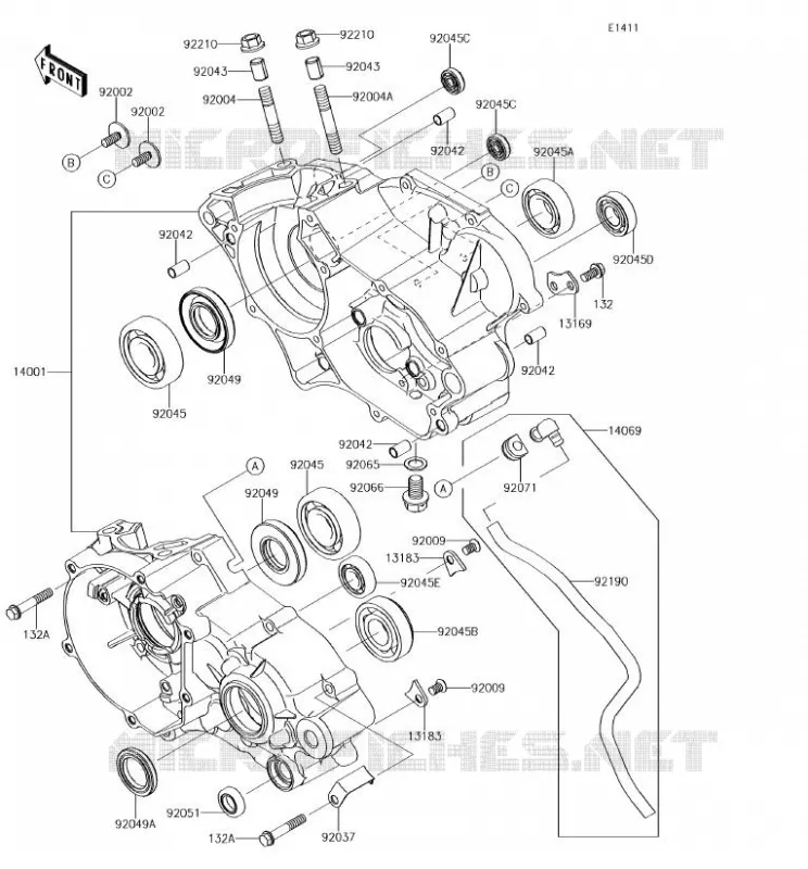 CRANKCASE(S) Kawasaki TOUT-TERRAIN 100 2018 KX100  KX100FJF