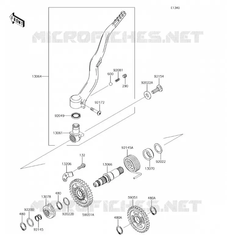 KICK STARTER Kawasaki TOUT-TERRAIN 450 2018 KLX450R  KLX450AJF