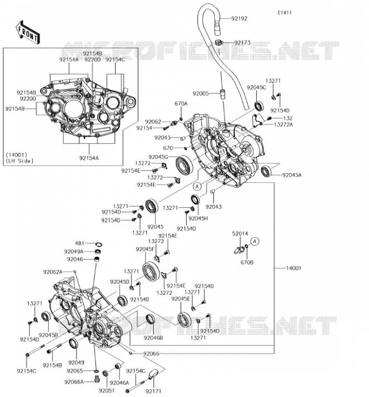 CRANKCASE(S) Kawasaki TOUT-TERRAIN 450 2018 KX450F  KX450HJF