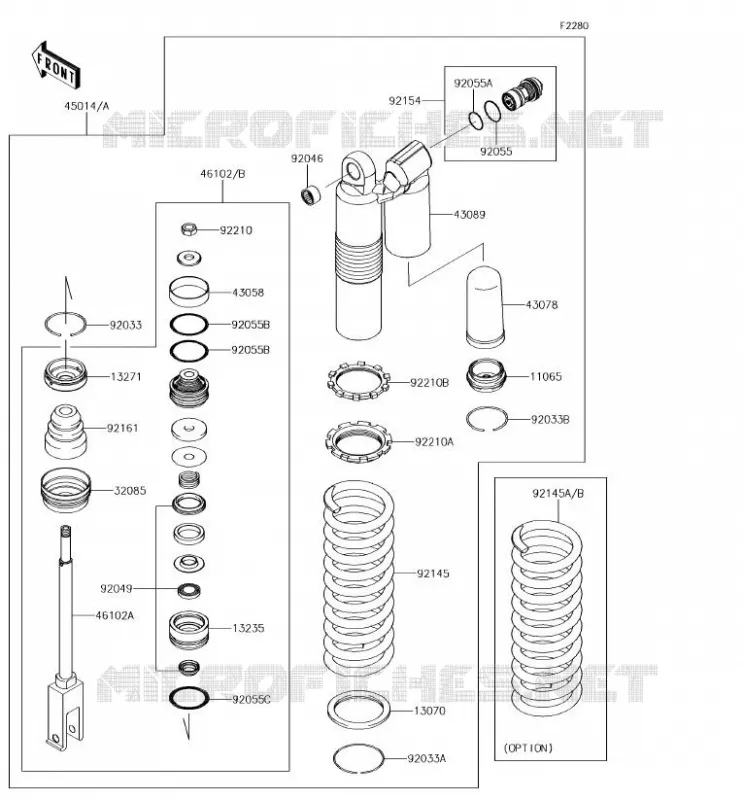 SUSPENSION - SHOCK ABSORBER Kawasaki TOUT-TERRAIN 450 2018 KX450F  KX450HJF